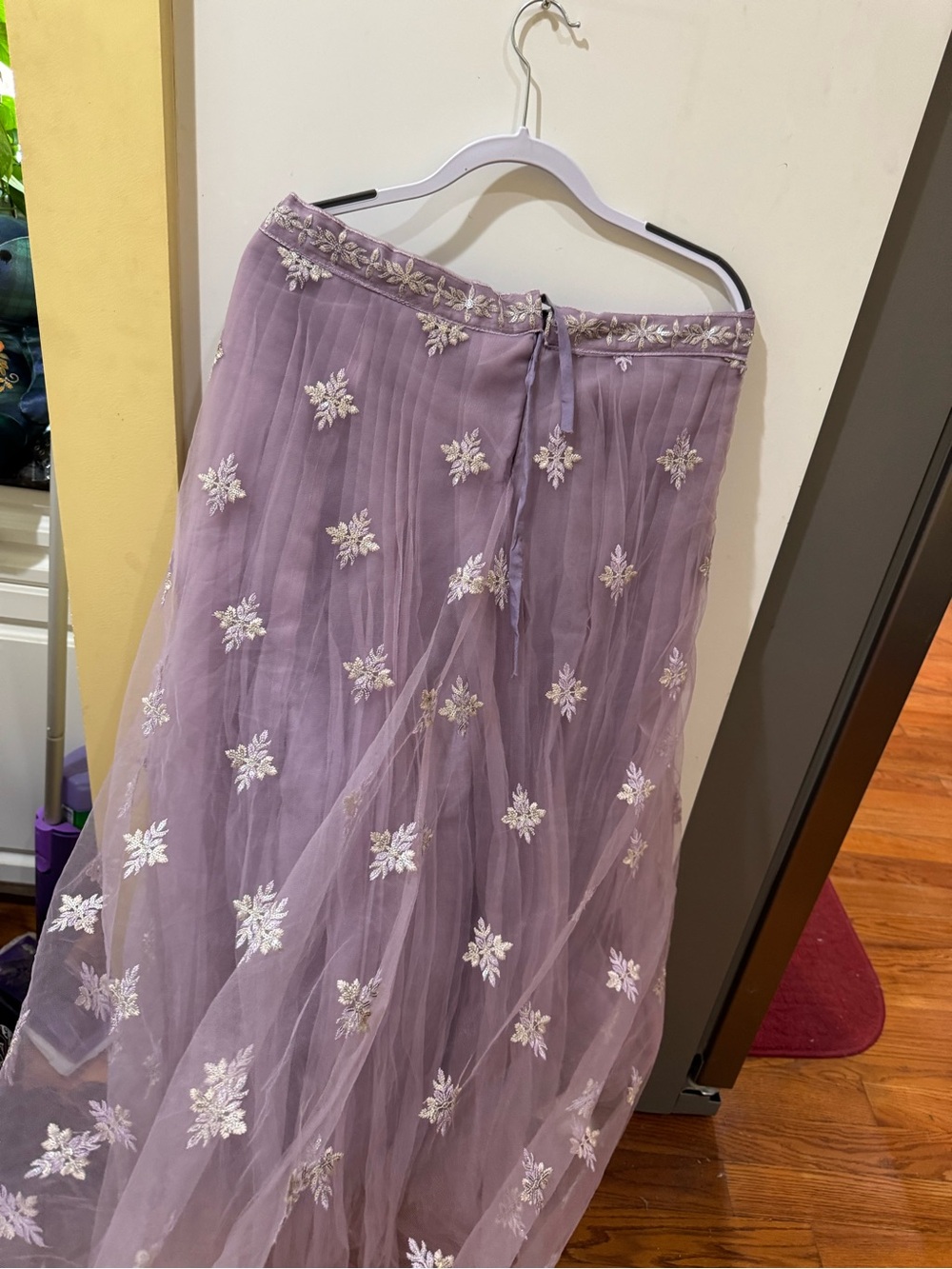 Lavender Embroidered Tulle Women's Skirt